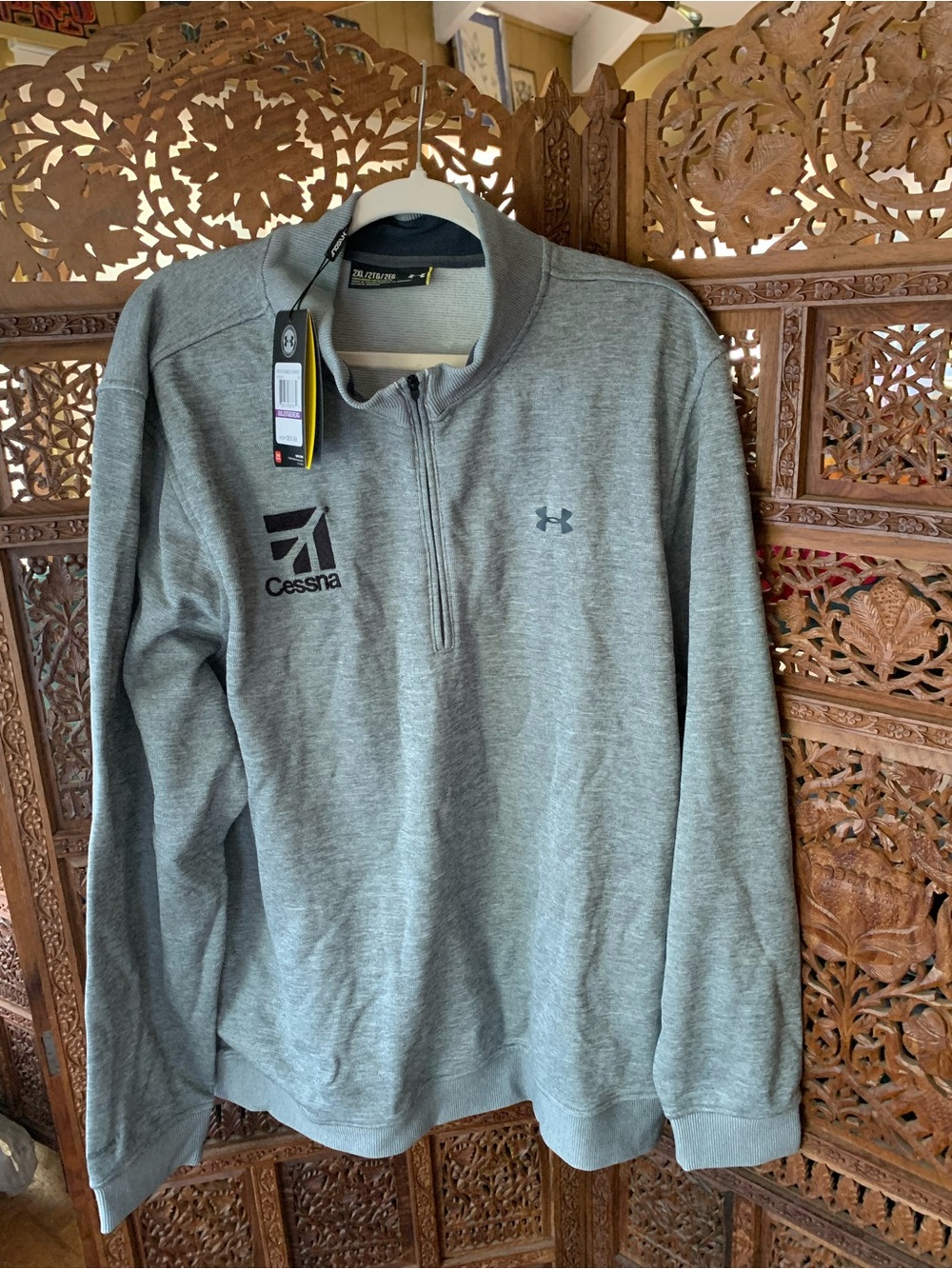 Under Armour Gray Half-Zip Pullover with Cessna Logo